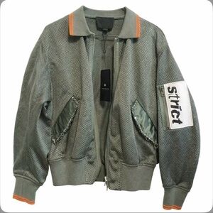 Gray Mesh Bomber Jacket for Men